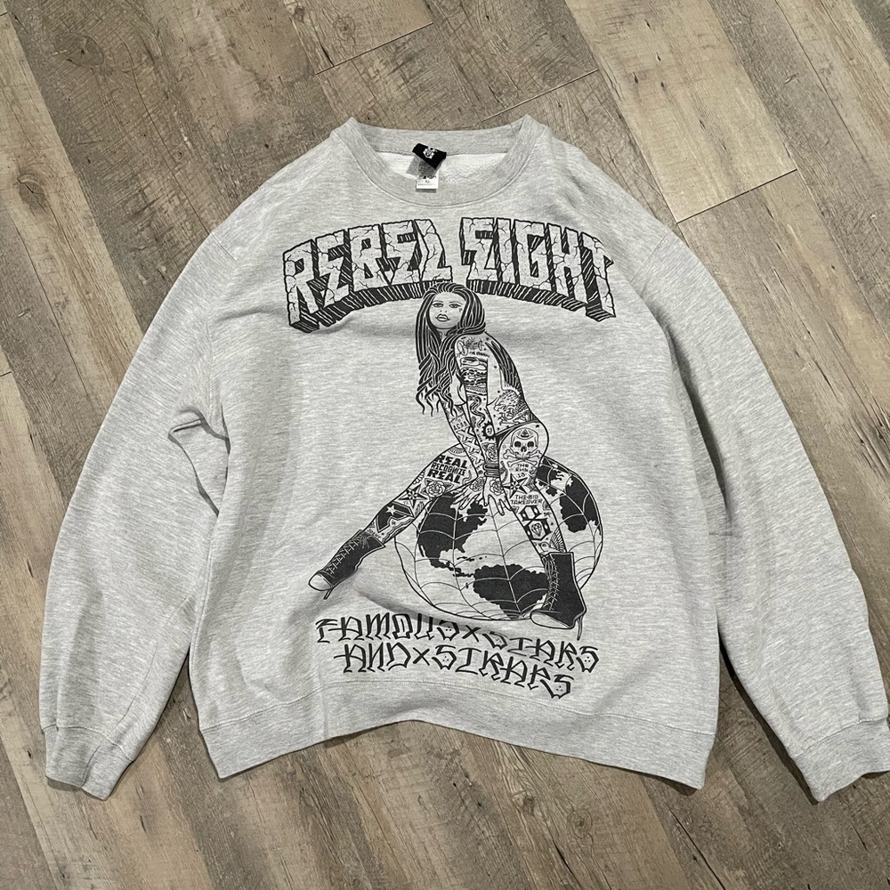 Famous Stars & Straps Gray Graphic Sweatshirt